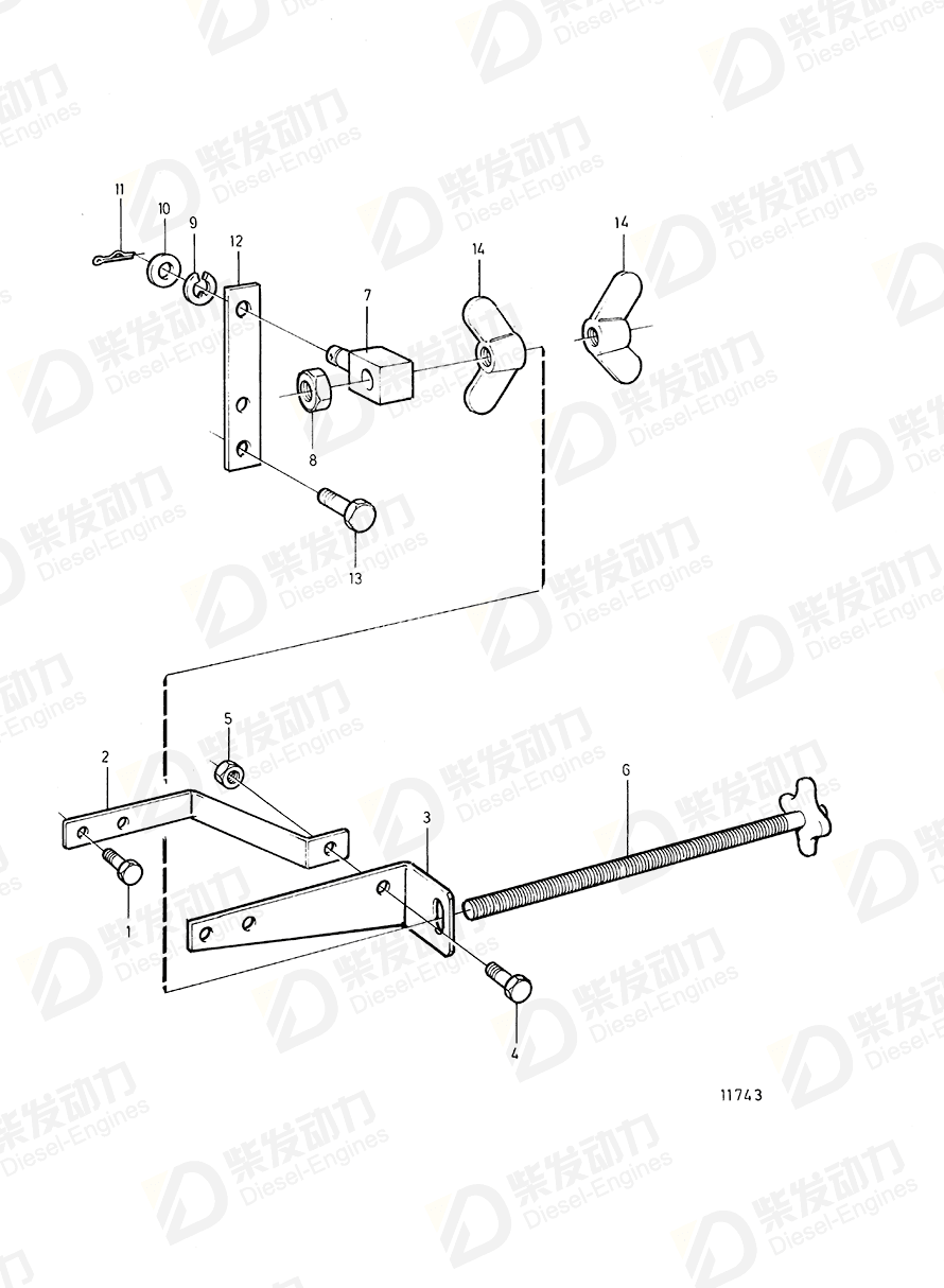 volvo penta Bracket 865198 Drawing volvo penta Bracket 865198 Drawing